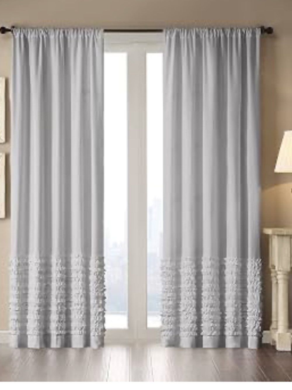 Gray Madison Park curtains in package - 50”x84”